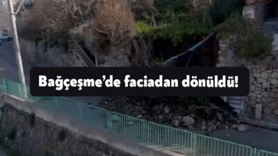 İzmit’te Bağçeşme’ye çıkarken Saadettin Yalım Caddesi üzerinde bulunan istinat duvarı