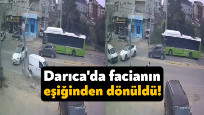 Kocaeli’nin Darıca ilçesinde kontrolsüz şekilde U dönüşü yapmak isteyen Tesla