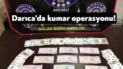 Kocaeli'nin Darıca ilçesinde bir kahvehanede kumar oynayan 4 kişiye 36