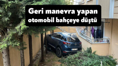 Kocaeli'nin Gebze ilçesinde geri manevra yapan otomobil kontrolden çıkarak yaklaşık