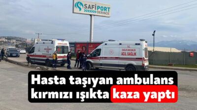 Kocaeli'nin Derince ilçesinde hasta taşıyan ambulans, hastaneye yetişmek için