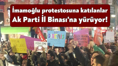 Kocaeli'de düzenlenen İBB Başkanı Ekrem İmamoğlu'nun gözaltına alınmasıyla ilgili protesto,