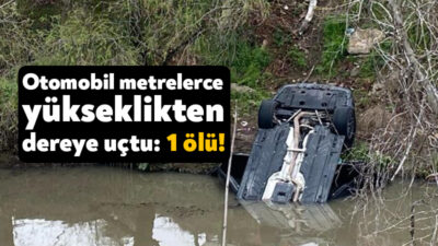 Kocaeli'nin İzmit ilçesinde yaklaşık 10 metreden dereye uçan otomobilin sürücüsü,