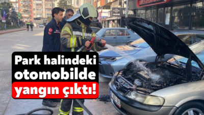 Kocaeli'nin İzmit ilçesinde park halinde bulunan otomobilde çıkan yangın, itfaiye