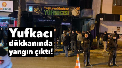 Kocaeli'nin İzmit ilçesinde yufkacıda çıkan yangın itfaiye ekipleri tarafından söndürülürken,