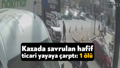 Kocaeli'nin Gebze ilçesinde kamyon ile çarpıştıktan sonra savrulan hafif ticari
