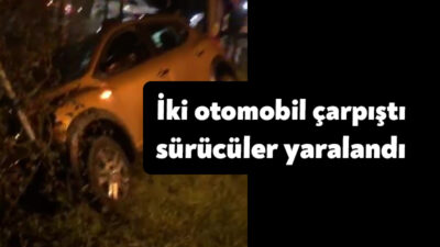 Kocaeli'nin Kartepe ilçesinde iki otomobilin çarpışması neticesinde 2 kişi hafif