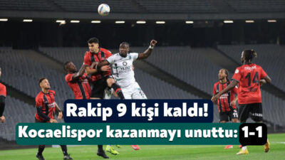 Trendyol 1.Lig’in 30.haftasında Fatih Karagümrük’e konuk olan Kocaelispor, 9 kişi