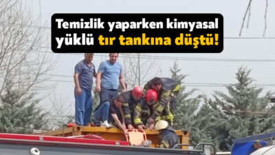 Kocaeli'nin Körfez ilçesinde bir kişi, tehlikeli madde taşıyan bir tırın