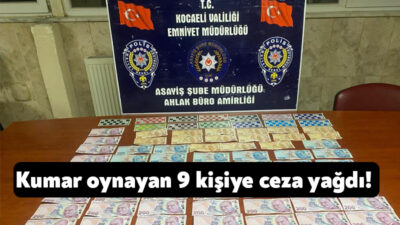 Kocaeli'de polis ekipleri tarafından kumar oynatıldığı tespit edilen mekana yapılan