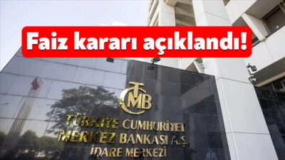Türkiye Cumhuriyet Merkez Bankası faiz kararını açıkladı. Buna göre, politika