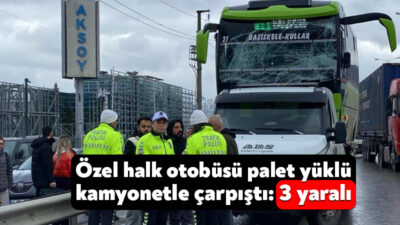 Kocaeli’de D-130 karayolunda özel halk otobüsü, tali yoldan önüne çıkan