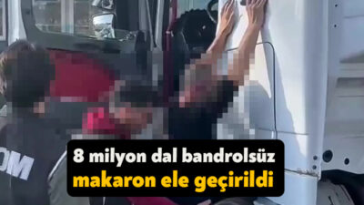 Kocaeli TEM Otoyolu'nda polis ekiplerince tırda yapılan arama 8 milyon