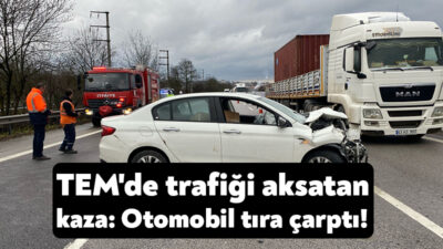 TEM Otoyolu'nun Kocaeli geçişinde tıra arkadan çarpan otomobilin sürücüsü