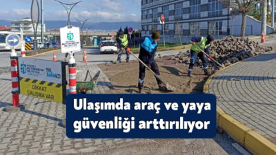 Kocaeli'de kent genelinde ekipler, yaya ve araç güvenliğini tehdit eden