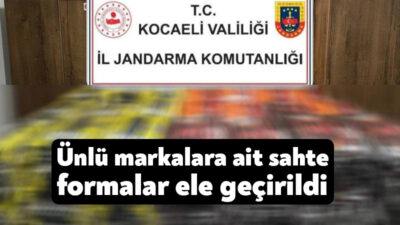 Kocaeli'nin Körfez ilçesinde jandarma ekipleri, ünlü markalara ait sahte bin