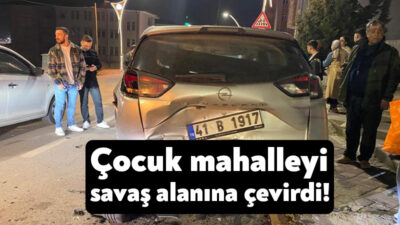 Kocaeli'de babasının arabasını kaçıran çocuk, park halindeki 4 araca çarptı.