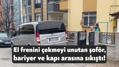 Kocaeli'nin Derince ilçesinde el frenini çekmeyi unutan sürücü, hareket eden