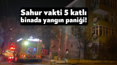 Kocaeli'nin Körfez ilçesinde 5 katlı binanın çatısında çıkan yangın, sahura