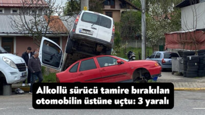 Kocaeli’de hafif ticari araçla seyir halinde olan alkollü sürücü, oto