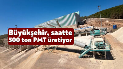 Kocaeli Büyükşehir Belediyesi, yol yapımında plent miks temel (PMT) tabakasının