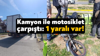 Kocaeli'nin Gebze ilçesinde kamyon ile çarpışan motosikletin sürücüsü yaralandı.