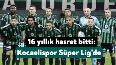 Kocaelispor, Fatih Karagümrük'ün Boluspor'a 1-0 yenilmesinden sonra Trendyol 1.Lig'de şampiyon