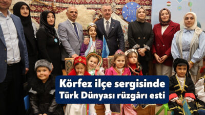 KO-MEK, ilçe sergilerinin startına Körfez’den verdi. Sergide, Türk Dünyası ülkelerini