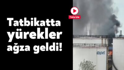Kocaeli'nin Körfez ilçesinde bir akaryakıt tesisinden yükselen alevler vatandaşları