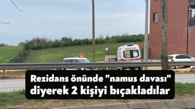 Kocaeli'nin İzmit ilçesindeki bir rezidansın önünde "namus davası" diye bağırarak