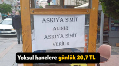 2023 yılında 313 simit alınabilen hane başına yapılan 2 bin