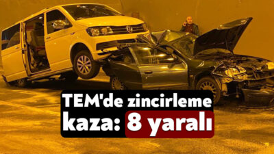 TEM Otoyolu'nun Kocaeli geçişinde aralarında tır, minibüs ve otomobillerin bulunduğu