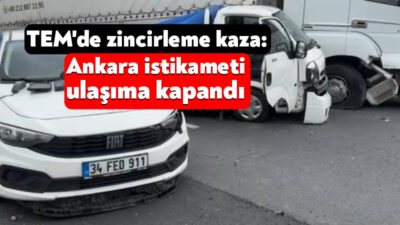 TEM Otoyolu'nun Kocaeli geçişinde tır, otomobil ve iki kamyonetin karıştığı