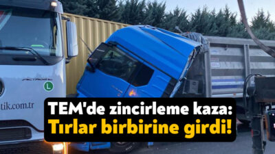 Kocaeli TEM Otoyolu'nda yavaşlayan trafik kazaya sebep oldu. 3 aracın