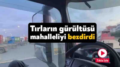 Kocaeli'nin Körfez ilçesinde liman sahasına gelen tırların oluşturduğu yoğunluk ve