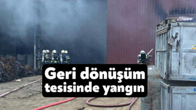 Kocaeli'nin Kartepe ilçesinde bir geri dönüşüm tesisinde çıkan yangın, itfaiye