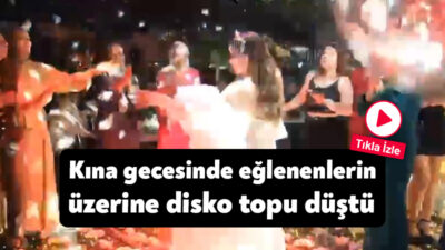 Kocaeli'nin İzmit ilçesinde bulunan bir düğün salonunda tavanda bulunan disko