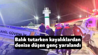 Kocaeli'nin Darıca ilçesinde bir genç, balık tutarken dengesini kaybetmesi