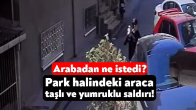 Kocaeli’nin Darıca ilçesinde park halindeki bir araca kimliği belirsiz bir