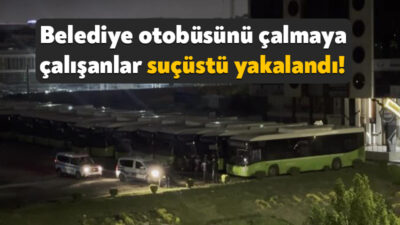 Kocaeli'nin Gebze ilçesinde gece saatlerinde belediyeye ait otobüsü çalmaya çalışan