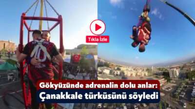 Kocaeli'de gençlere yönelik düzenlenen etkinlikte Bungee jumping adrenalini adeta tavan