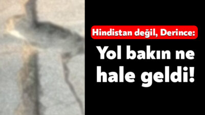 Derince’de fiber kablo çalışması nedeniyle kazılan yolda yarıklar oluştu. Araçların