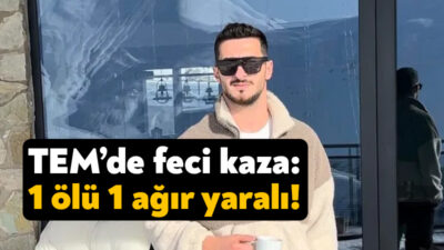 TEM Otoyolu İzmit mevkiinde kontrolden çıkan araç bariyerlere çarptı. Yaşanan