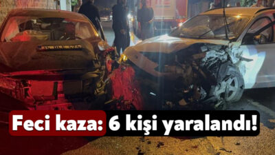Kocaeli'nin Darıca ilçesinde 2 otomobilin kafa kafaya çarpıştığı kazada 6