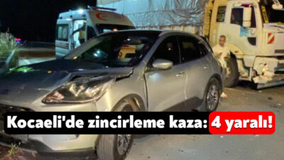 D-100 kara yolunun Kocaeli geçişinde gece saatlerinde kamyon ve iki