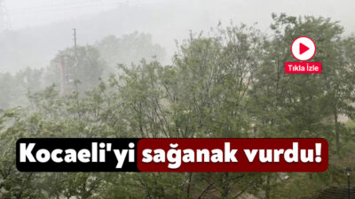Kocaeli'de rüzgar ve sağanak etkili olurken, şehrin üstünü kısa süreli