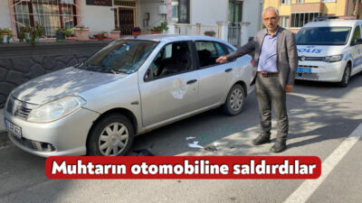 Kocaeli'nin Başiskele ilçesinde Vezirçiftliği Mahalle Muhtarı Bahattin Aktepe'nin otomobili kimliği