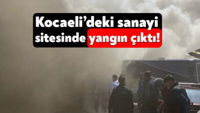 Kocaeli'de sanayi sitesinde bulunan oto kilit dükkanında çıkan yangın, ekipleri