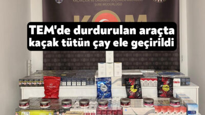 TEM otoyolu İzmit geçişinde durdurulan bir otomobilde çok sayıda kaçak