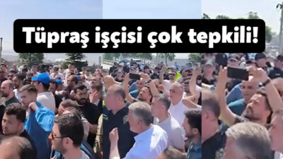 Tüpraş işçileri, gece imzalanan toplu iş sözleşmesini beğenmeyerek, sözleşmeye tepki